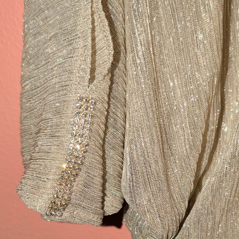 MSK Women's Shimmering Gold Blouse - Picture 3 of 5